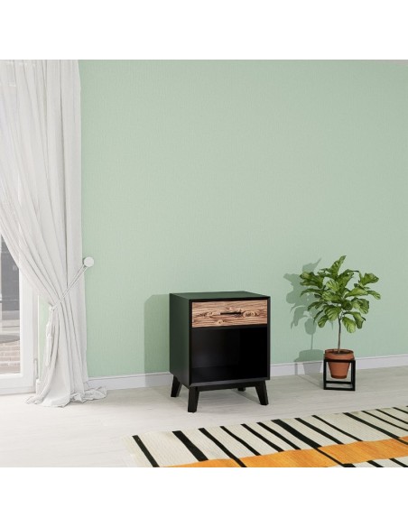 Chevet en bois massif noir