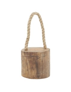 Cale porte rond  en teck avec corde