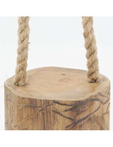 Cale porte rond  en teck avec corde