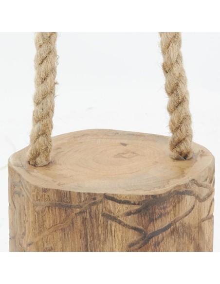 Cale porte rond  en teck avec corde