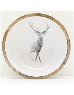 Corbeille bois de manguier er résine CERF 2