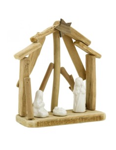 Crèche en bois et céramique
