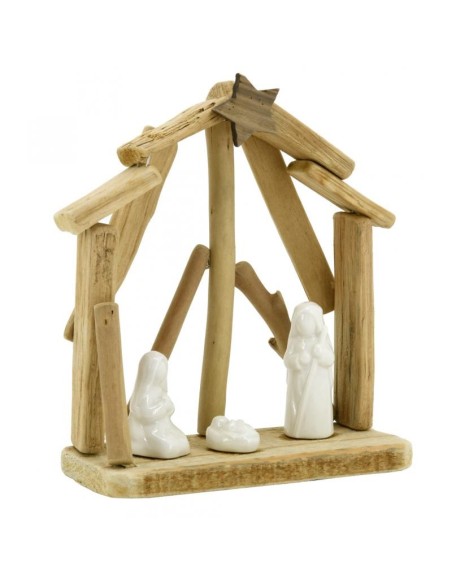 Crèche en bois et céramique