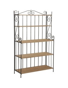 Etagère boulangère pliante en métal et bois.