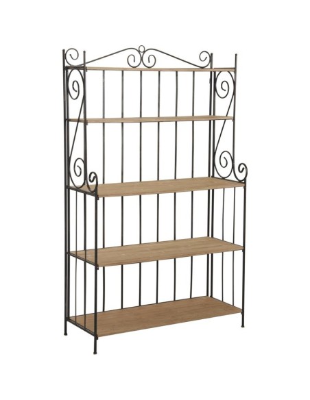 Etagère boulangère pliante en métal et bois.