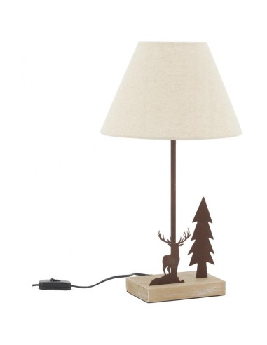 Lampe en métal et bois