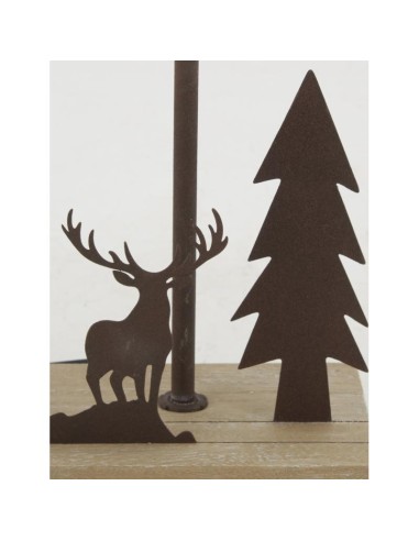 Lampe en métal et bois