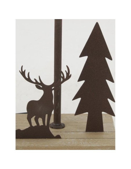 Lampe en métal et bois