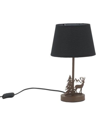 Lampe en métal avec abat-jour en coton noir