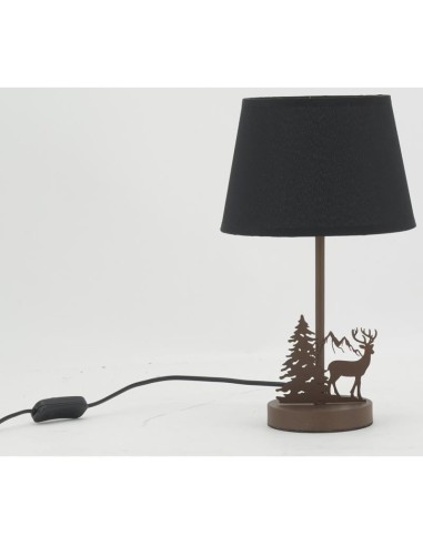 Lampe en métal avec abat-jour en coton noir