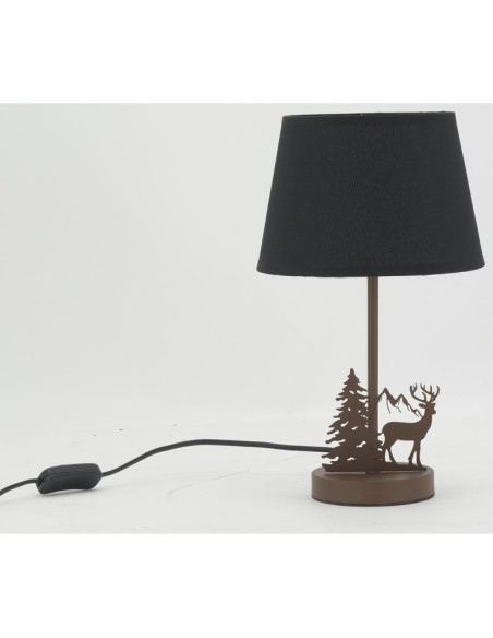 Lampe en métal avec abat-jour en coton noir