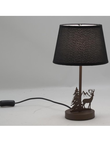 Lampe en métal avec abat-jour en coton noir