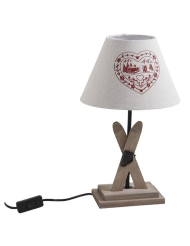 Lampe avec pied en bois