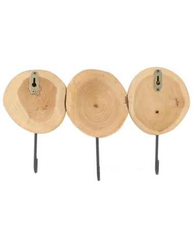 Patères en teck 3 crochets
