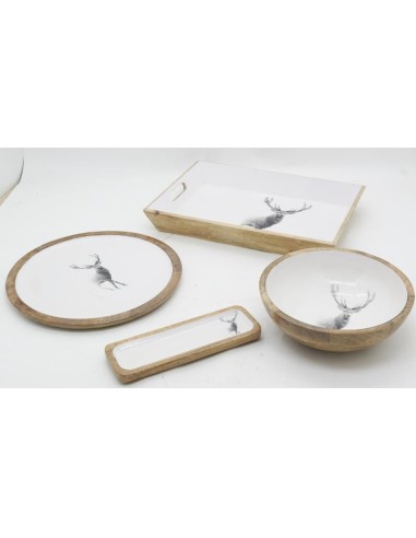 Plateau en manguier et résine