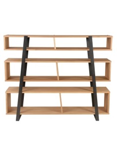 Bibliothèque chêne et métal