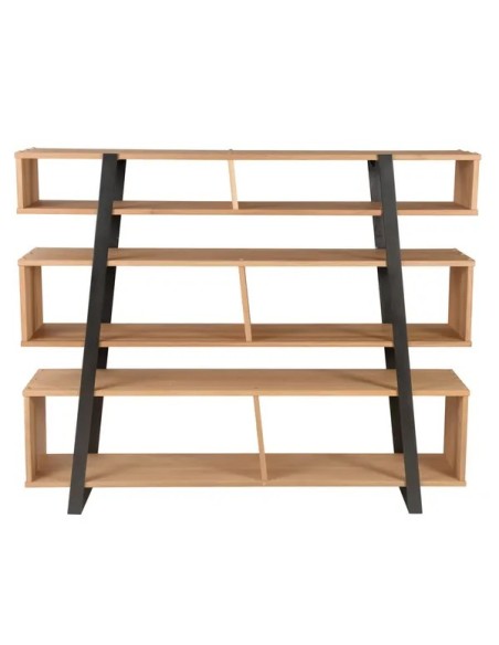 Bibliothèque chêne et métal