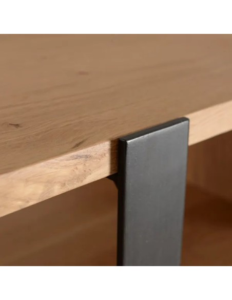 Bibliothèque chêne et métal