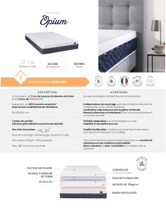 Matelas OPIUM 160 x 200 cm 2