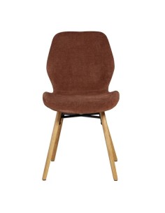 Chaise tissu soft touch acajou