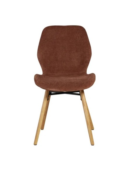 Chaise tissu soft touch acajou