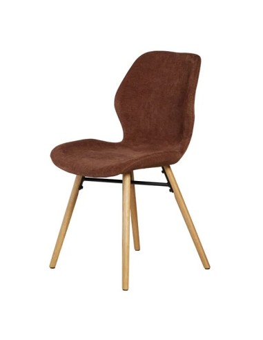 Chaise tissu soft touch acajou