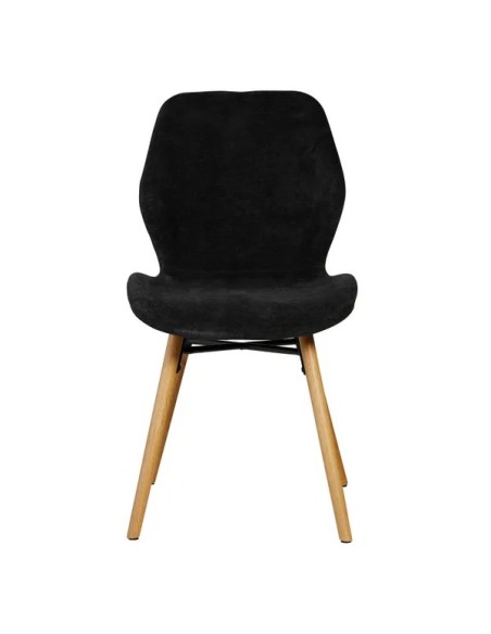Chaise tissu soft touch noir