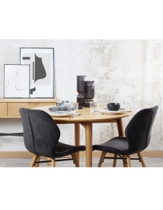 Chaise tissu soft touch noir 2