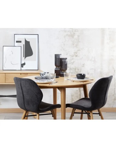 Chaise tissu soft touch noir