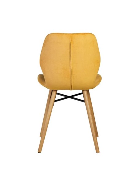 Chaise tissu soft touch moutarde