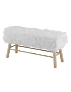 Banc Fausse Fourrure Blanc | Meubles Mathieu 2