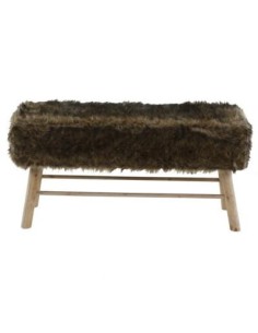 Banc Fausse Fourrure Marron | Meubles Mathieu
