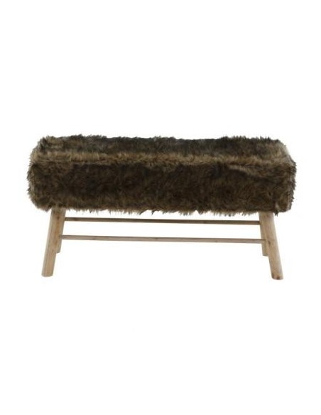 Banc Fausse Fourrure Marron | Meubles Mathieu