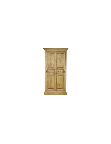 Armoire 2 portes coulissantes 100 cm en pin massif