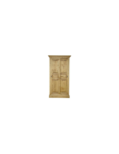 Armoire 2 portes coulissantes 100 cm en pin massif