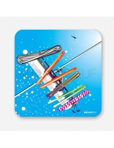 Tableau BlackPeuf Télésiège vue dessous 20x20