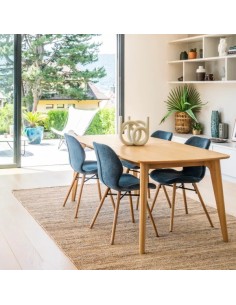 Chaise tissu bleu foncé 2