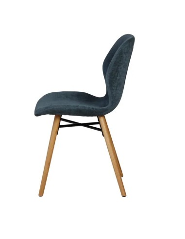 Chaise tissu bleu foncé