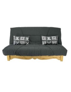 Banquette Clic-Clac style montagne Bali Anthracite, matelas BULTEX 15c