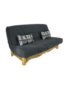 Banquette Clic-Clac style montagne Bali Anthracite, matelas BULTEX 15c 2