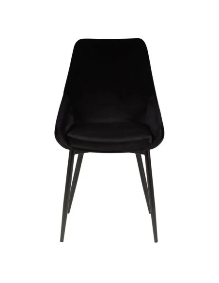 Chaise tissu velours noir