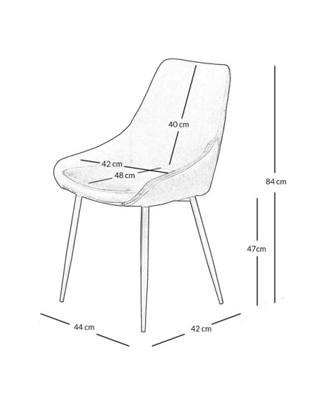 Chaise tissu velours bleu