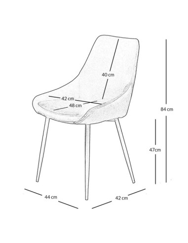 Chaise tissu velours vert sapin