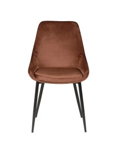 Chaise tissu velours marron