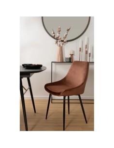 Chaise tissu velours marron 2