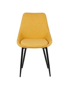 Chaise tissu tissu jaune moutarde