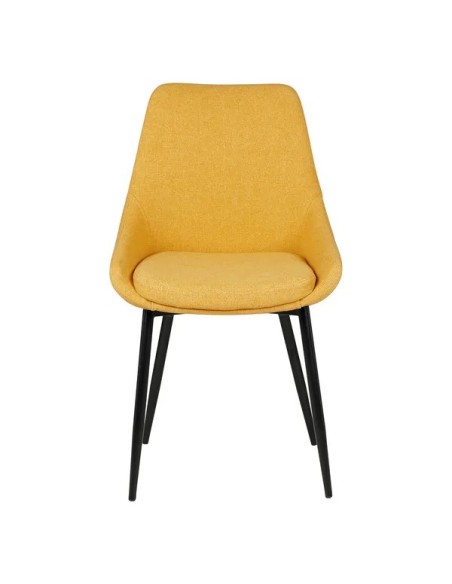 Chaise tissu tissu jaune moutarde