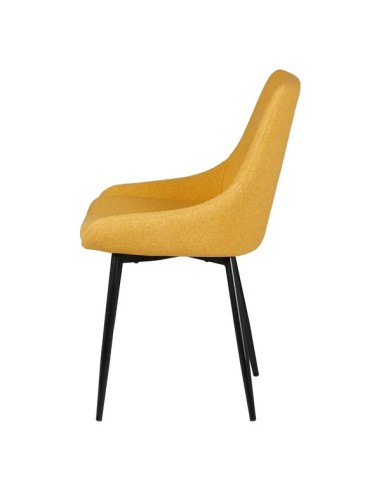 Chaise tissu tissu jaune moutarde