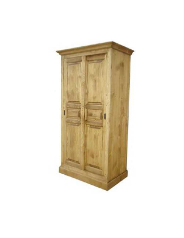 Armoire 2 portes coulissantes 100 cm en pin massif