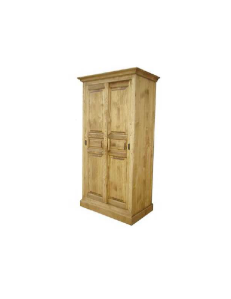 Armoire 2 portes coulissantes 100 cm en pin massif